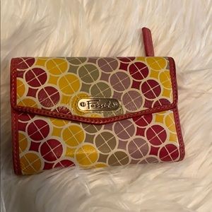 Vintage Fossil Multicolor Leather Wallet